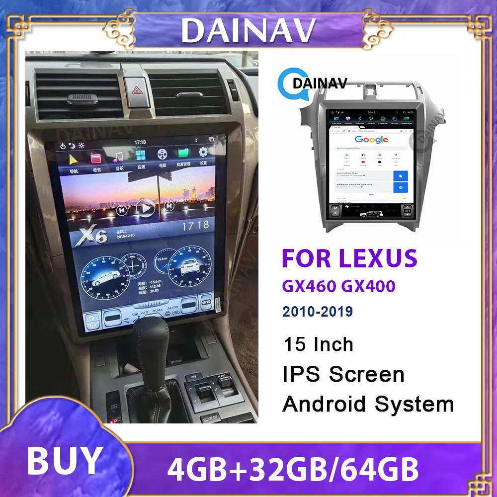 

Автомагнитола с вертикальным экраном для LEXUS GX460 GX400 2010-2019, автомобильное Авторадио с GPS-навигацией, мультимедийный DVD-плеер с видеорегистратором