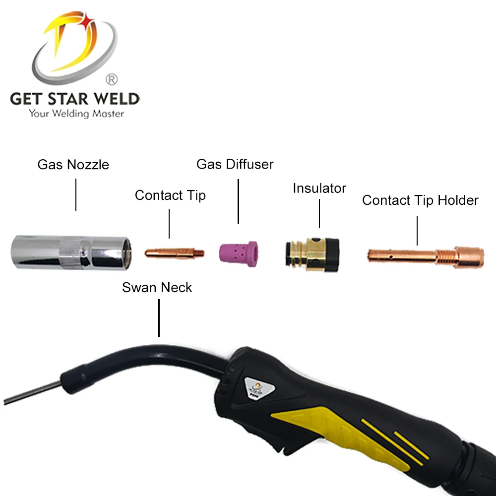 

Get Star Weld Pana 500Aeuro adaptor air cooled 500a mig welding torch