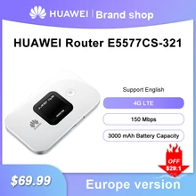 Original Europe Version HUAWEI E5577-321 4G wifi router LTE Cat4 150Mbps 3000mAh Battery Mobile Hotspot Wireless E5576-855 Modem