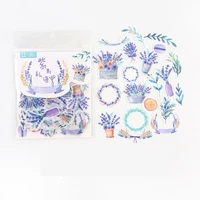 40 pcs pack purple color flowers adhensive stickers decorative album diary hand account decor