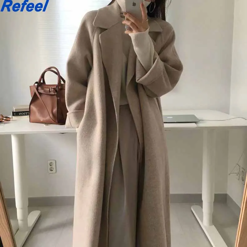Новое модное зимнее теплое пальто женская шерстяная одежда с лацканами тренчкот