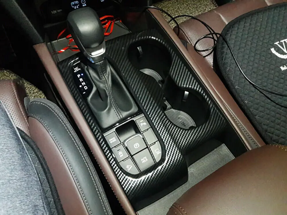 

For Hyundai Santa Fe 2019 2020 Console Gear Shift Panel Water Cup Holder Cover