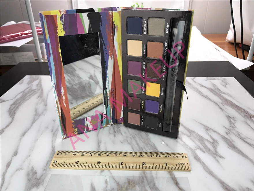 12 Color Artist Palette Eyeshadow Glitter Shimmer Matte Renaissance Eye Shadow with brush 1pcs ePacket |