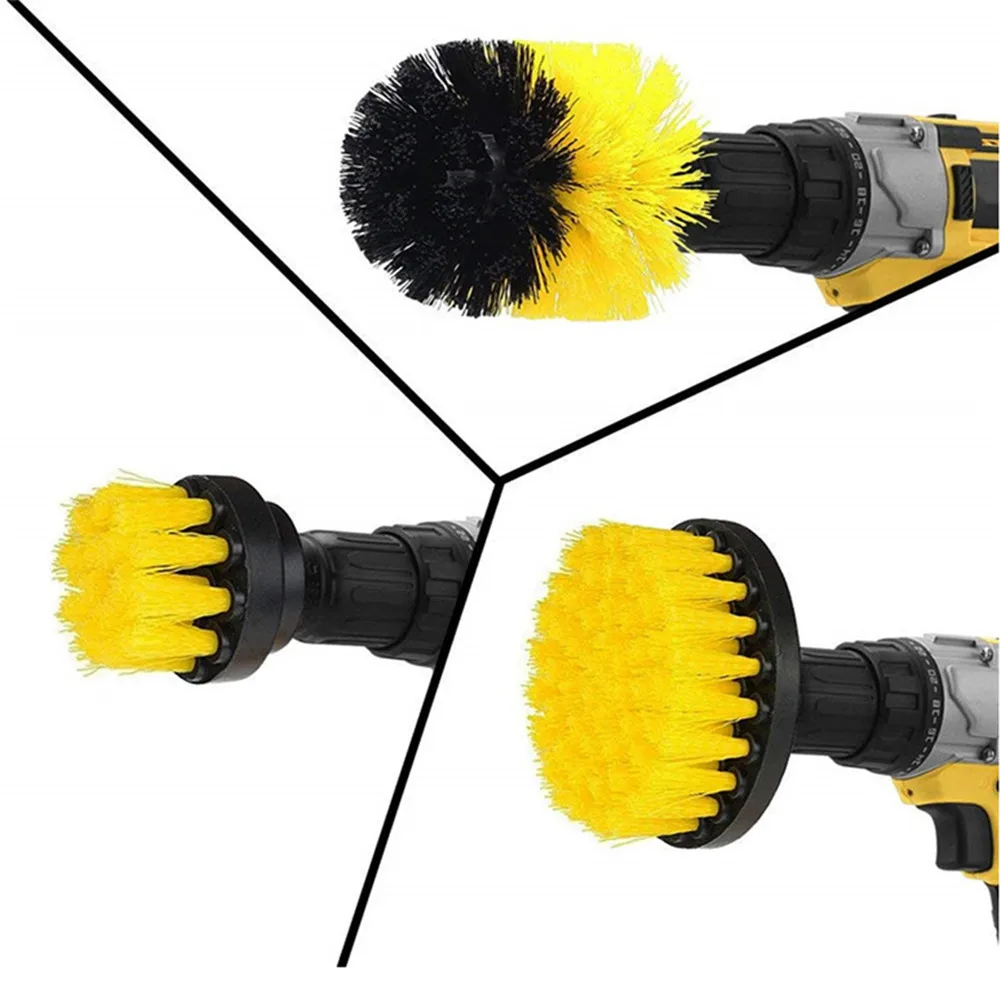 

3pcs/set Car Cleaning Electric Drill Scrubber Cleaning Brush Kit Drill Brush Washing Car Cleaning Tires Wheel Hub 2/3.5/4inch