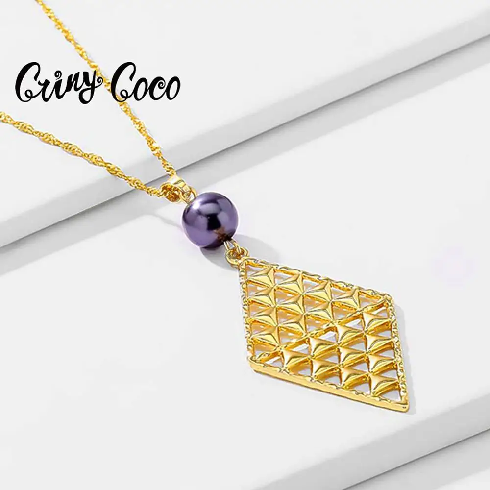 2020 Cring Coco Гавайские горячие ожерелья для женщин золотой цвет ромбовидные