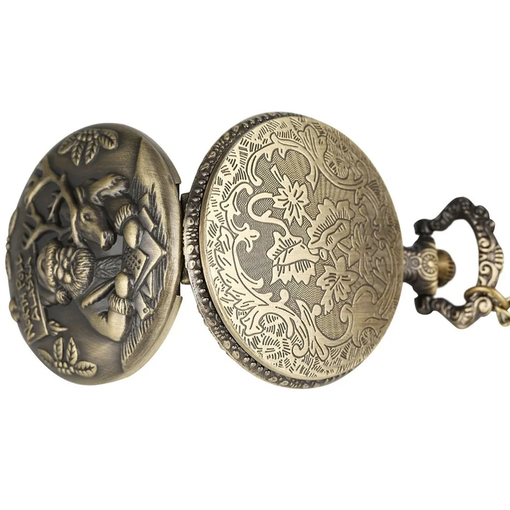 Винтажные бронзовые рождественские карманные часы с Санта Клаусом детские