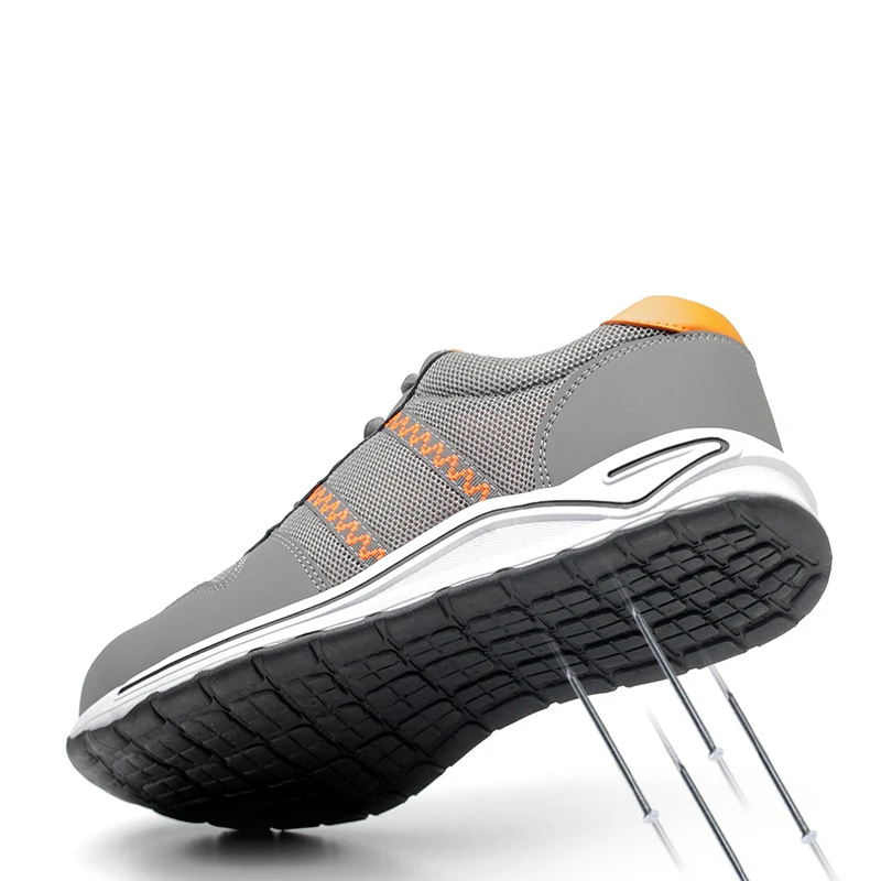 Мужская защитная обувь рабочие ботинки со стальными вставками Женская легкая