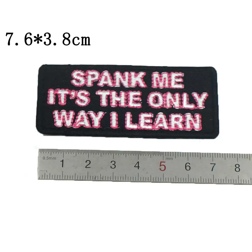 SPANK ME Это единственный способ имя бирка утюгом на подложке панк Рок вышитые