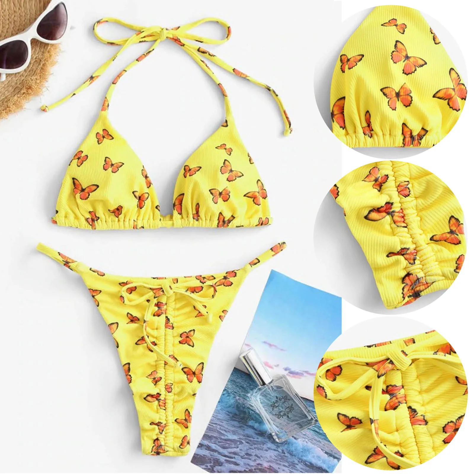 2021 пикантные искусственное Новогоднее дерево с милой бабочкой в точку бикини Для