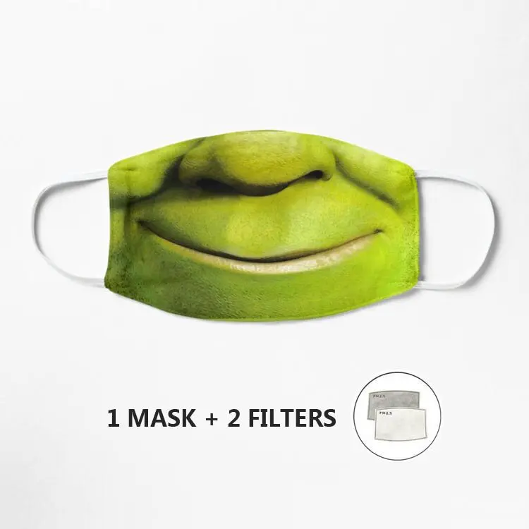 Маска Шрек новая моющаяся многоразовая маска для лица половина Защита рта