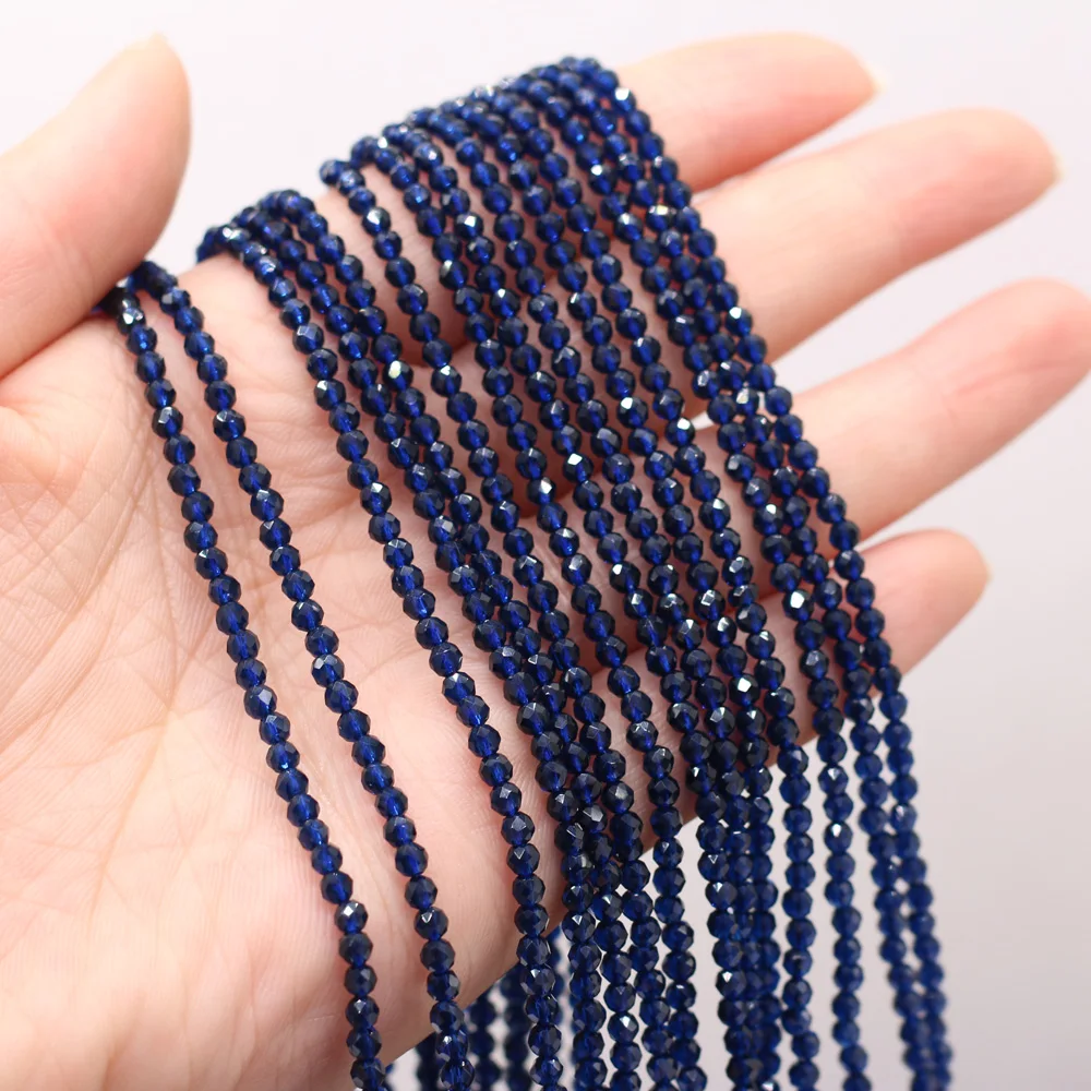 Faceted Stone Beads Section Deep Blue Spinels for DIY Jewelry Making Bracelet Necklace Accessories Women Gift Size 3mm | Украшения и