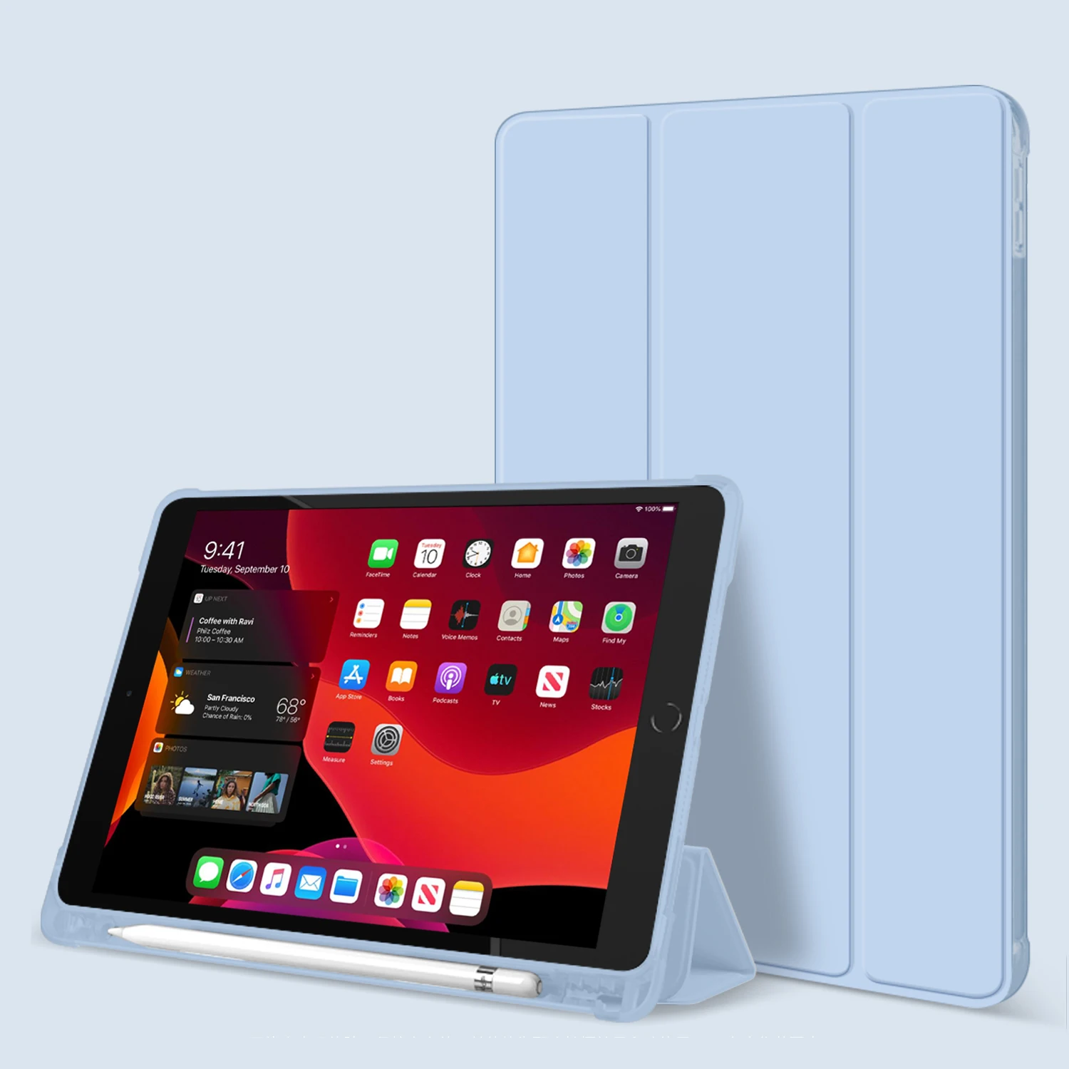 

Чехол RBP для iPad Air 10,5 дюйма (3-е поколение) 2019 с держателем для карандашей, чехол-подставка тройного сложения с функцией автоматического сна/пр...