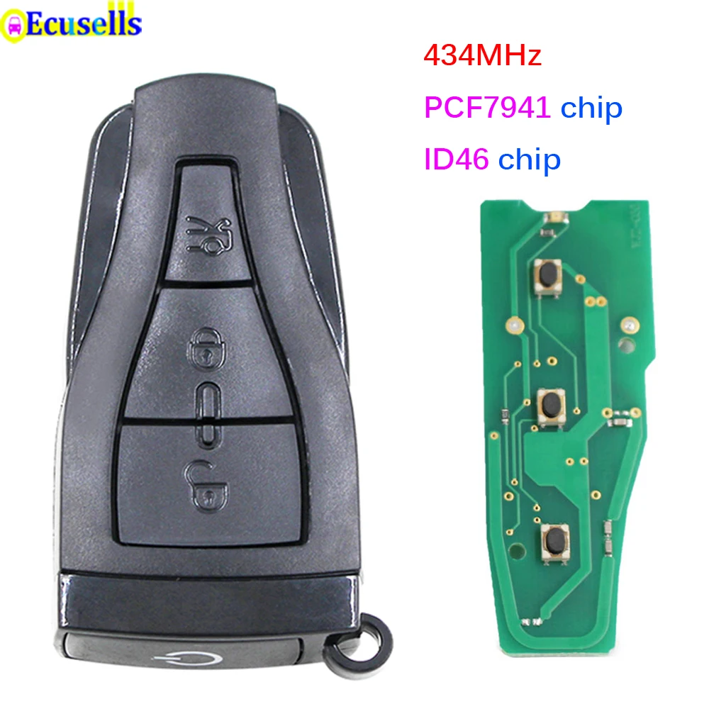 Дистанционный смарт ключ для автомобиля 3 кнопки 434 МГц с чипом ID46 PCF7941 MG требуется