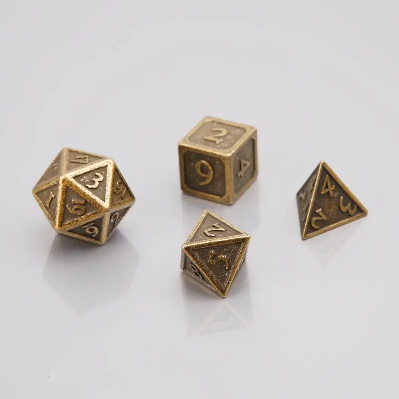 

Hot 7pcs/set Metal Dice Family Party Bar RPG Polyhedral Board Game D4-D20 77HC