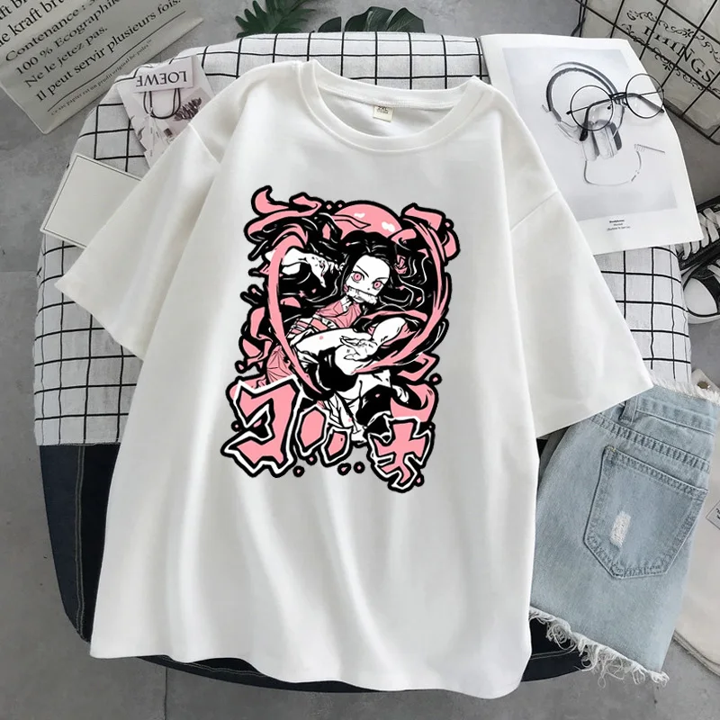 

Anime Demon Slayer T-Shirts Kimetsu No Yaiba Print Harajuku Streetwear Men Women Oversized T Shirt 100% Cotton Unisex Tees Tops