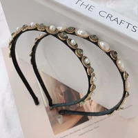 vintage rhinestone pearl headbands hairbands for women wedding hair accessories designer hoop bow bridal headwear bride headband