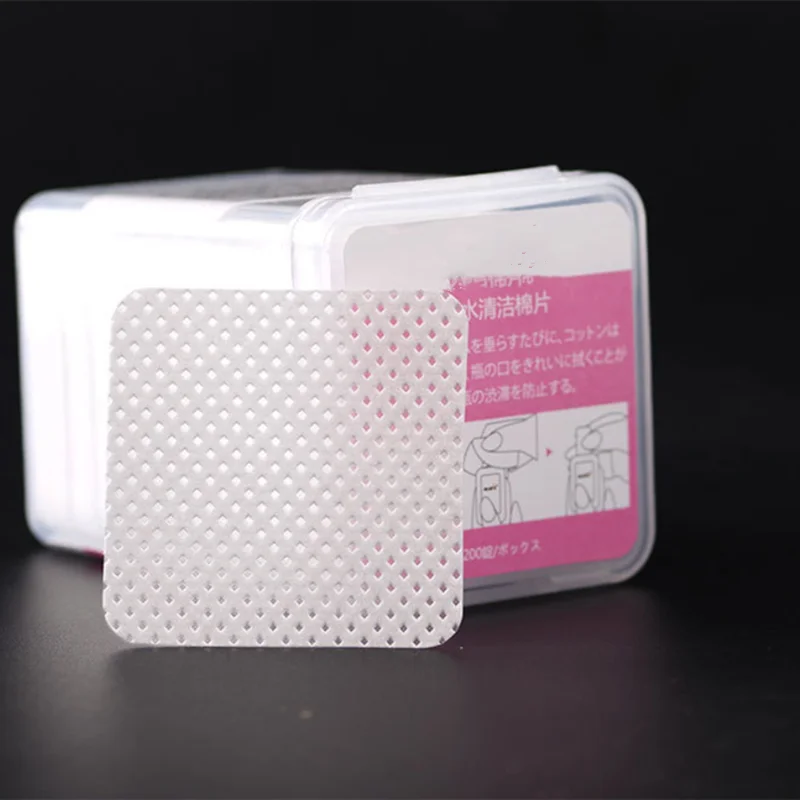 

200PCS/Pack Lint-Free Paper Cotton Wipes Eyelash Glue Remover Wipe Clean Cotton Sheet Nails Art Cleanin Cleaner Pads