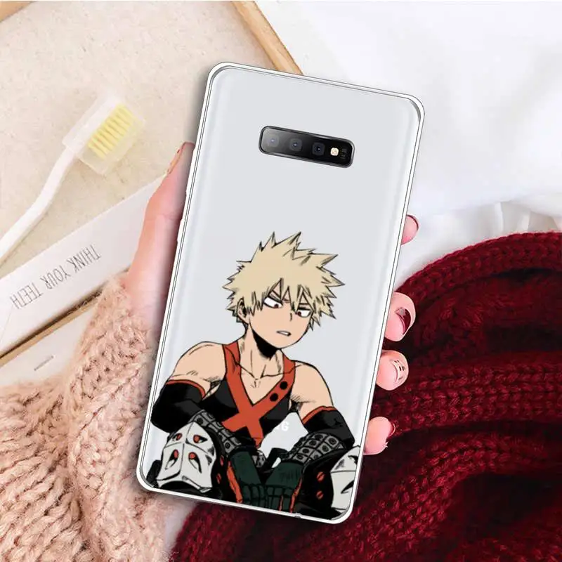 

Anime My Hero Academia deku bakugou Boku Phone Case Transparent For Samsung Galaxy A71 A21s S8 S9 S10 plus note 20 ultra