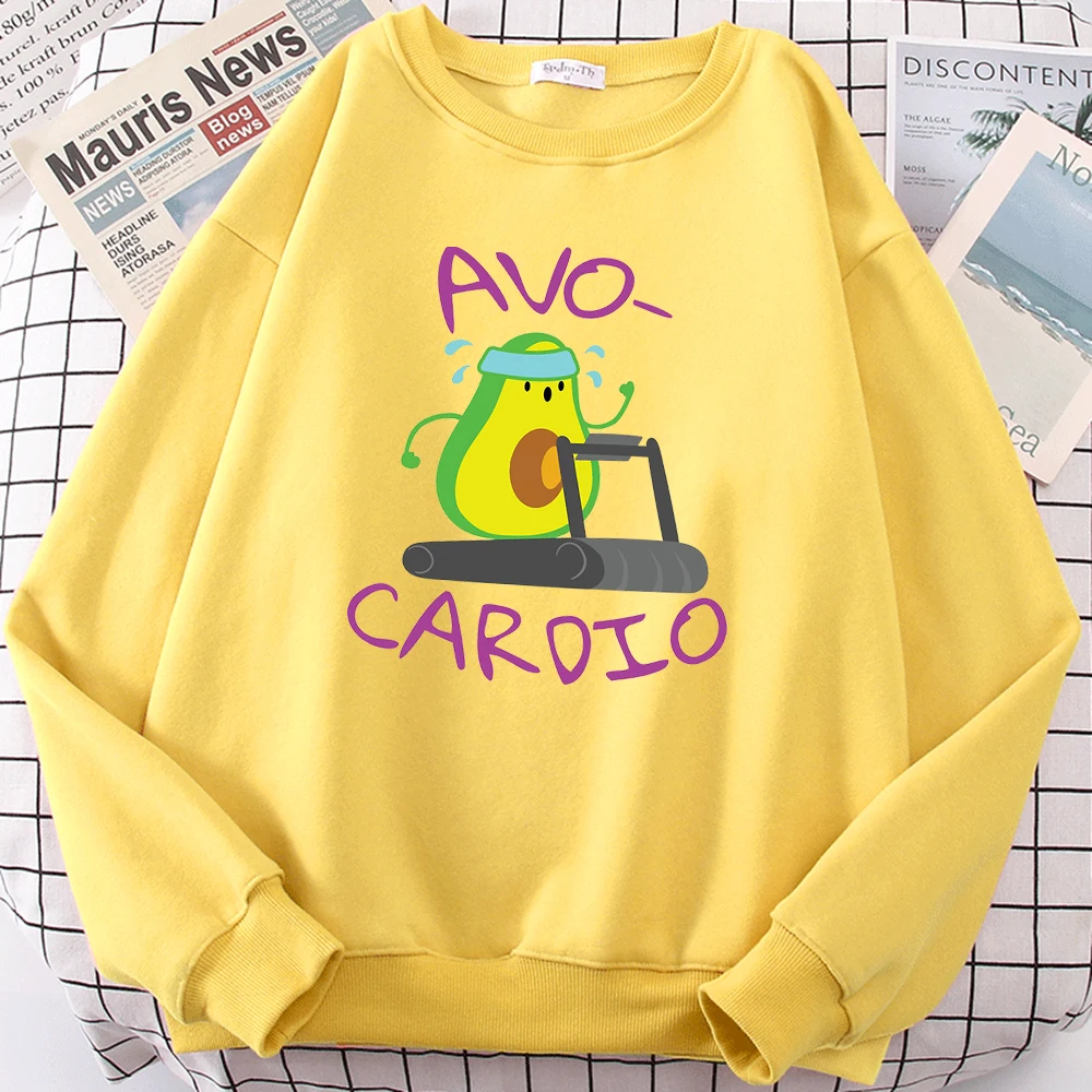 

Avo Cardio Avocado Cute Print Hoody Womens Fashion Street Prints Hoodie Crewneck Casual Warm Sweatshirt Fleece Pullover Hoodies
