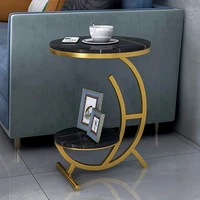gold black round coffee table stand set modern mobile side table small europe laptop slate meubles de salon furniture zz50cj