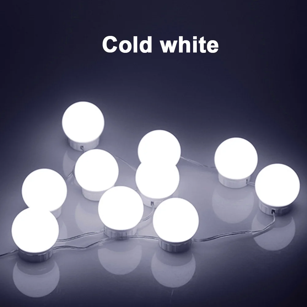 6/10/14 bulbs LED vanity mirror lights USB Makeup Mirror String Light white/3colors Hollywood Style Make up Cosmetic Mirrors | Освещение