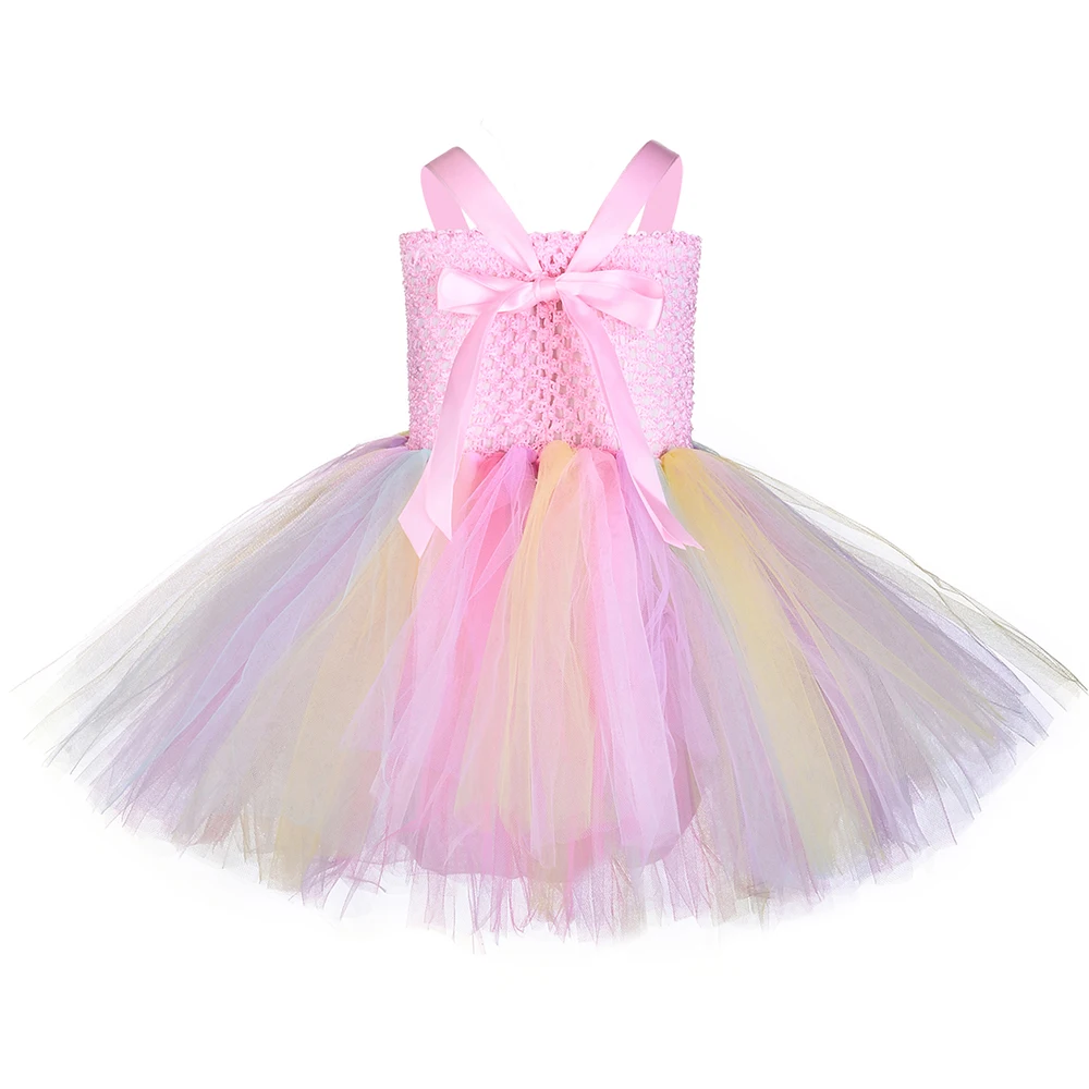 Unicorn Tutu Dress with Headband Cute Girls Flowers Knee Length Birthday Party Dresses Children Kids Halloween Carnival Costume | Детская