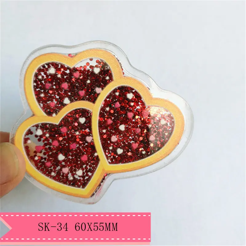 

1pcs cartoon character Quicksand Acrylic Sequins custom Shaker Resins DIY bow center SK-34