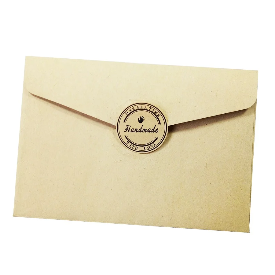 100 шт./лот наклейка ручной работы с любовью винтажные наклейки из крафт бумаги