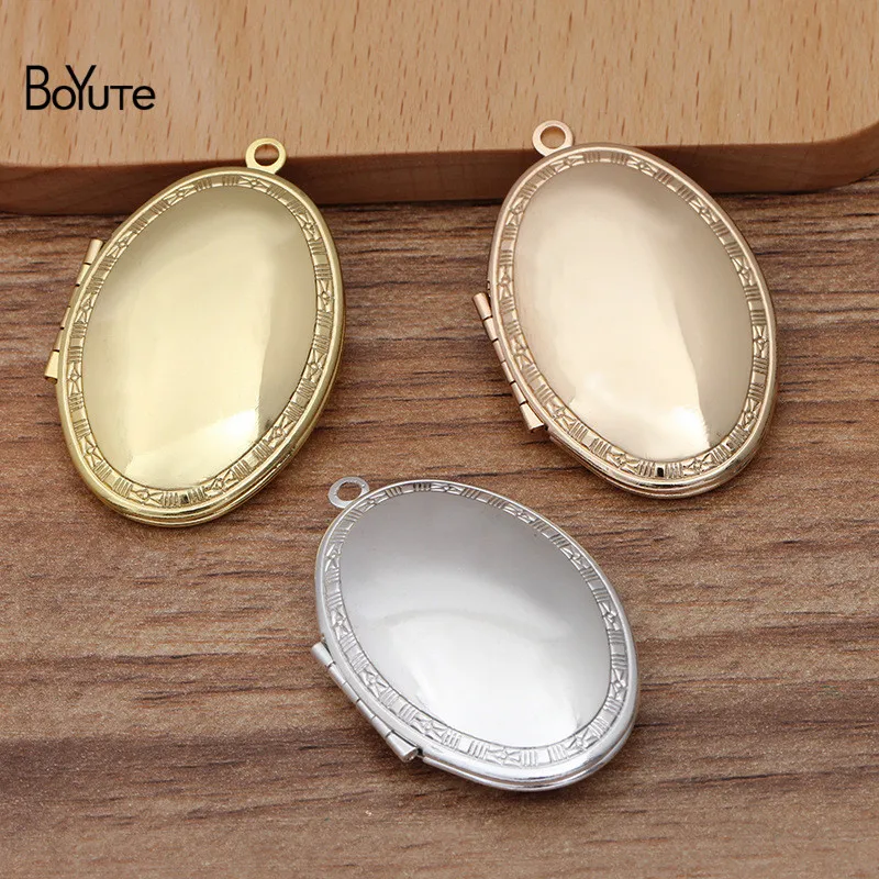 

BoYuTe (10 Pieces/Lot) Factory Direct Supply Vintage European Diy Jewelry Accessories 26*40*10MM Oval Photo Locket Pendant