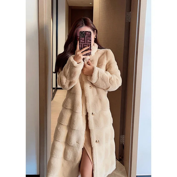 Women real mink coats female mink fur coat genuine long fur coat ladies winter clothes oversize 6xl 5xl 7xl natura fur coats