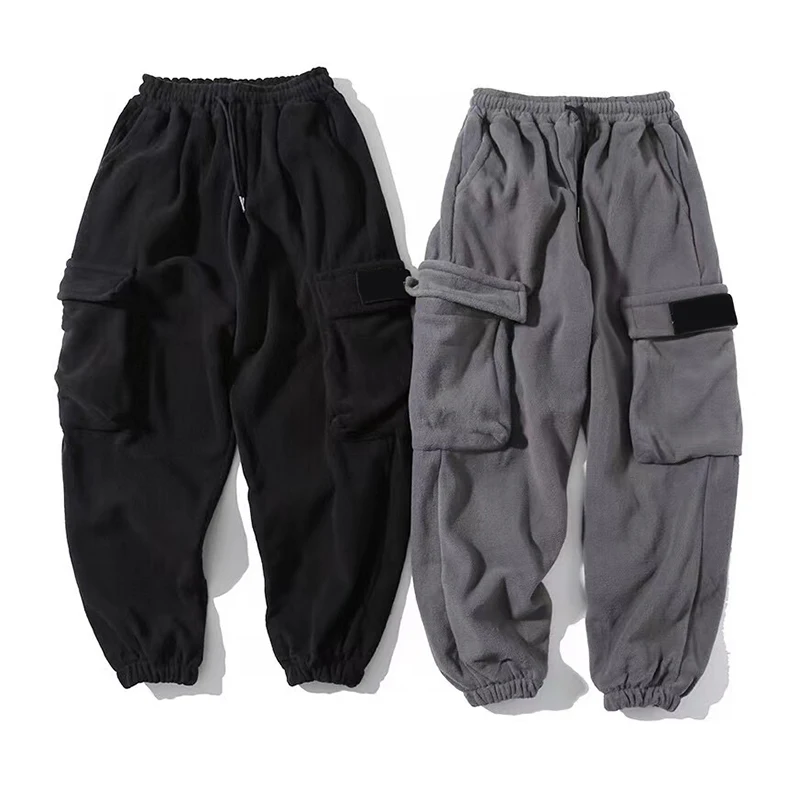 

Fleece Sweatpants Men Streetwear Drawstring Trousers Casual Warm Loose Pants Autumn Winter Sports Leisure High Street MA290