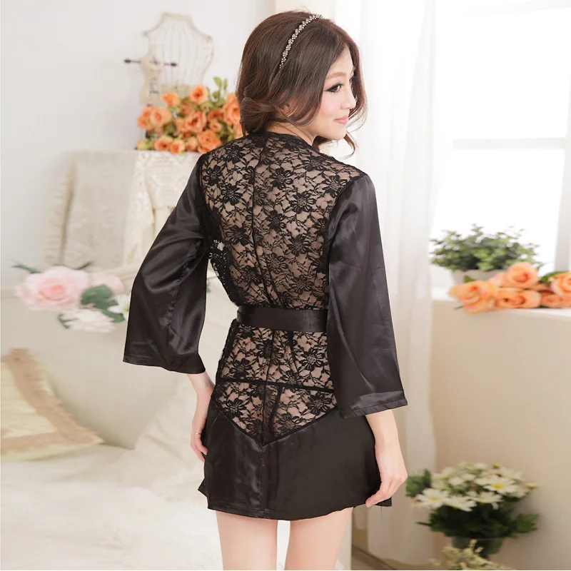 Сексуальное женское белье соблазнительная ночная рубашка с отворотами и