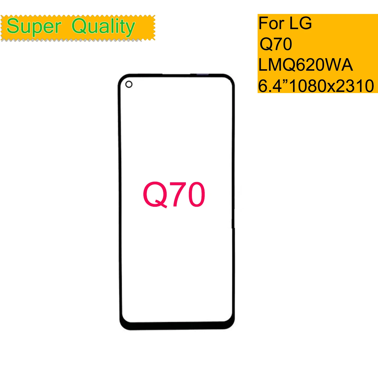 10 шт./партия для LG Q70 Q620 сенсорный экран передняя стеклянная панель передняя внешняя стеклянная линза для LG Q70 ЖК-стекло с клеем OCA
