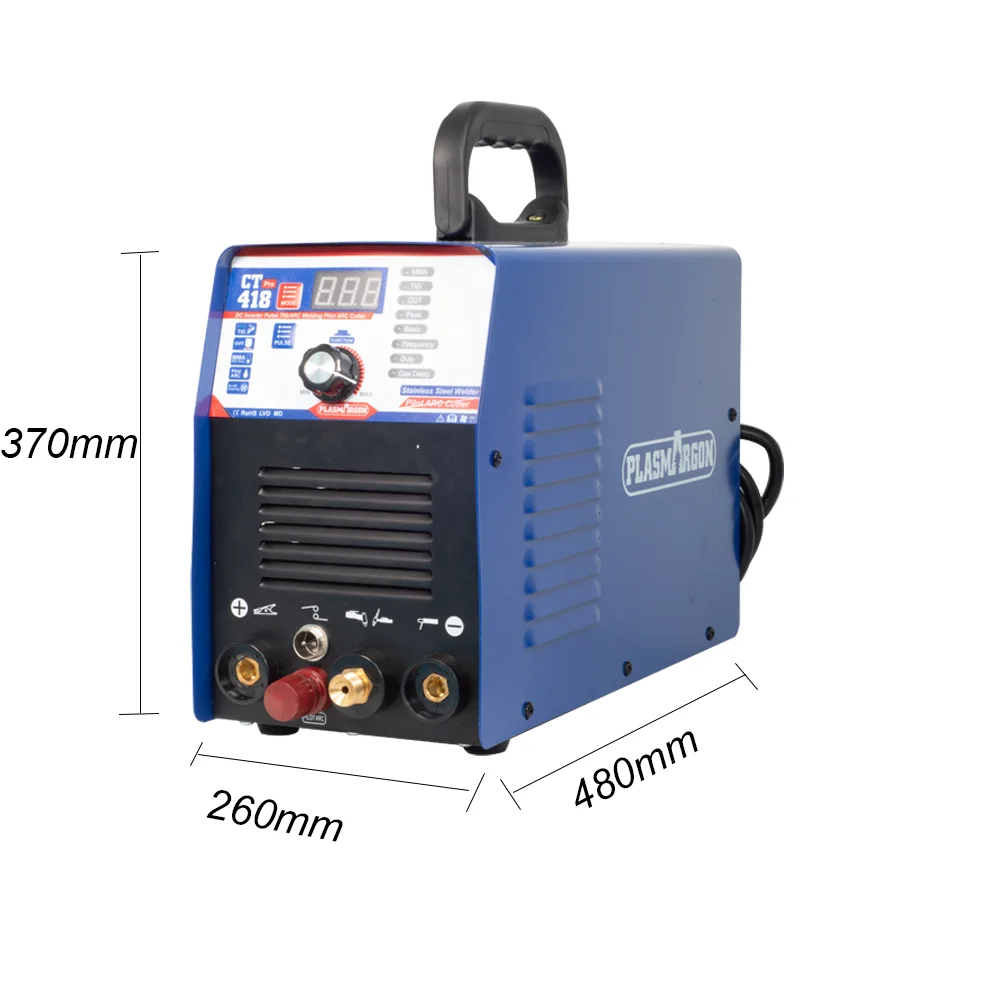 Плазменный резак PLASMARGON CT418 Pro 160A IGBT инвертор импульсный TIG CUT MMA пилотная дуга 4 в 1