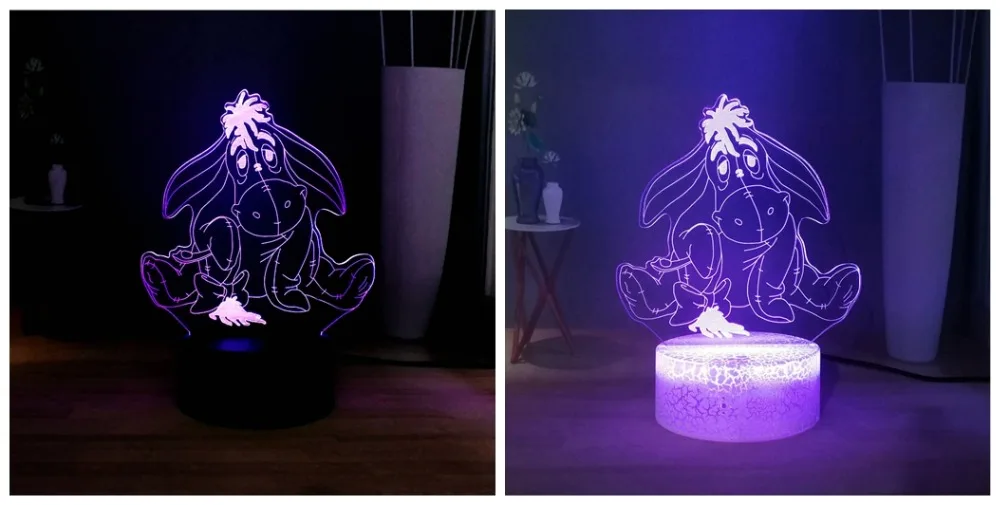Дропшиппинг милый ИА RGB многоцветный 3D оптическая лампа Пух медведь светодиодный ночной Светильник для сна Детский праздник день рождения Рождественский подарок