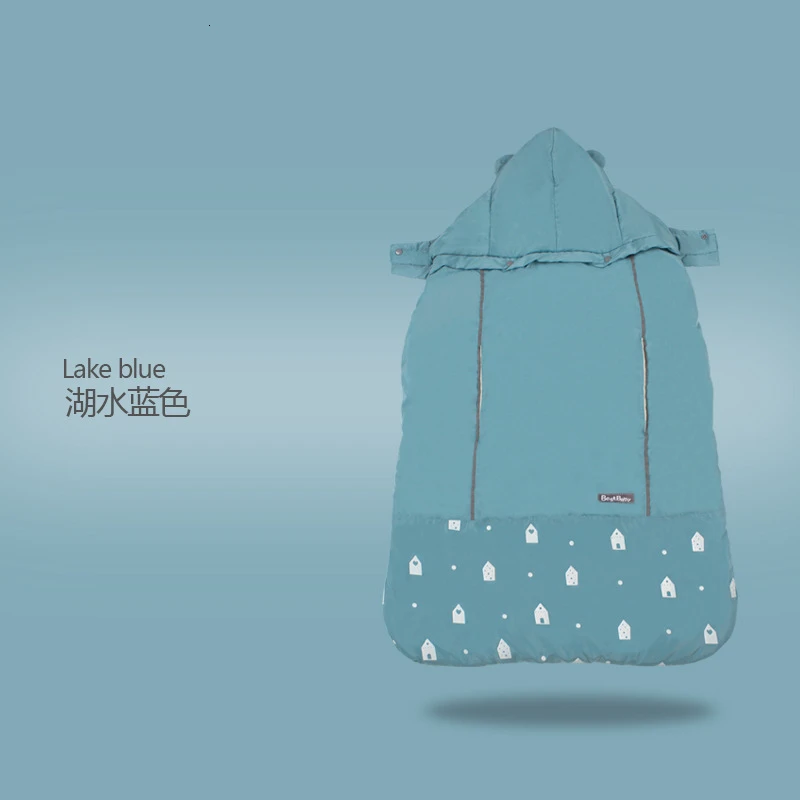 Lake Blue Soboba новорожденных плащ эргономичный слинг Обложка зимний ремень для новорожденных открытый ветрозащитный пальто для ребенка накидка с капюшоном - Цвет: Lake Blue