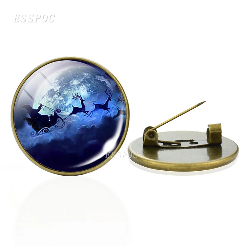 Рождественские хрустальные значки с изображением оленя Стеклянные Кабошоны