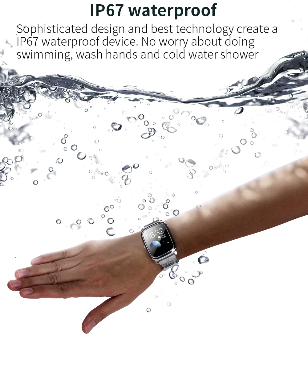 ONEVAN 1,3 дюймов Smartwatch пульсометр Монитор артериального давления погоды gps IP67 Фитнес браслет водонепроницаемый браслет