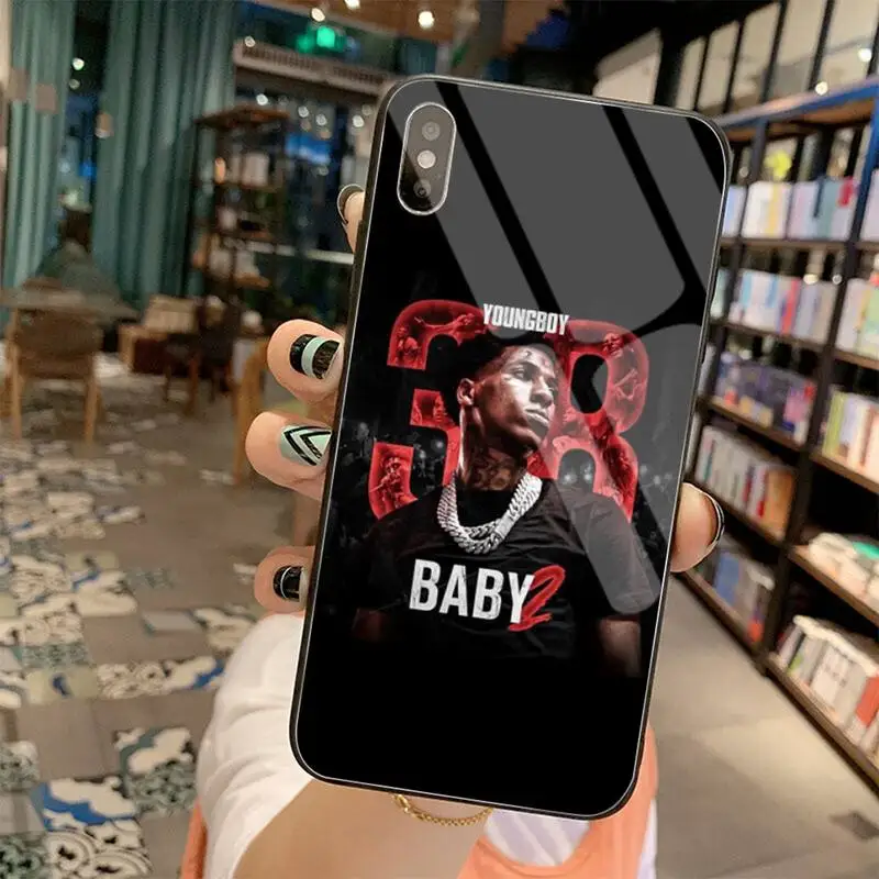 

Dabieshu Rapper Youngboy Never Broke Again Phone Case Tempered Glass For iPhone 11 Pro XR XS MAX 8 X 7 6S 6 Plus SE 2020 case