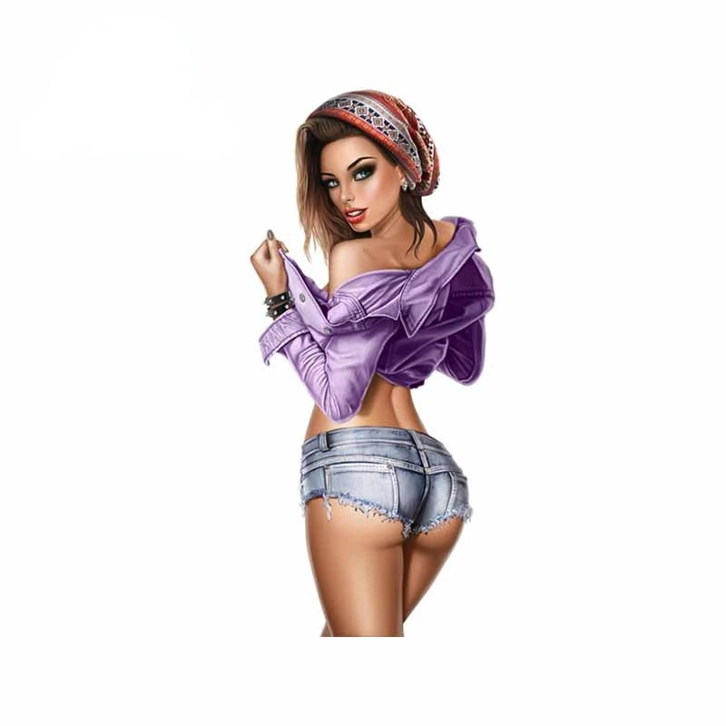 

Sexy Girls Funny Car Stickers DIY Custom Printing Decal Personality Creative Suitable For GTR EVO SX Laptop Trolley Case Wall