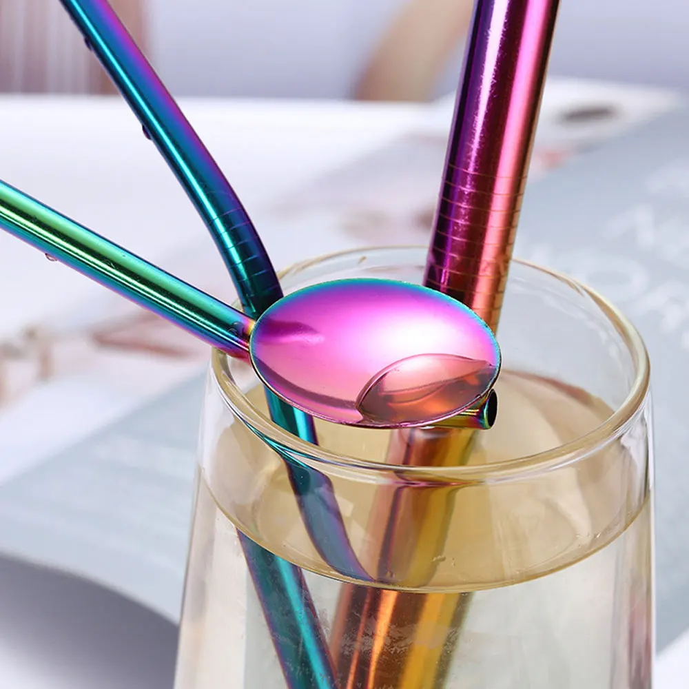 Многоразовые Нержавеющая сталь металлический питьевые соломки прочная гнутые