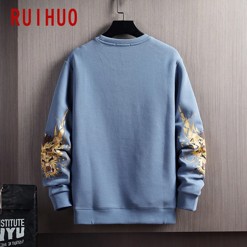 Мужской свитшот с принтом дракона размеры до 3XL | Мужская одежда