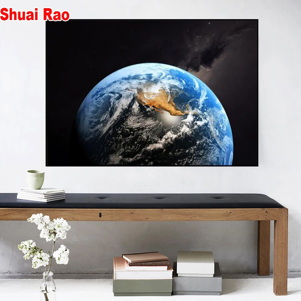 

Space earth diamond painting Universe 5 d diy diamond embroidery full round drill 3 d diamond mosaic Cross stitch set,