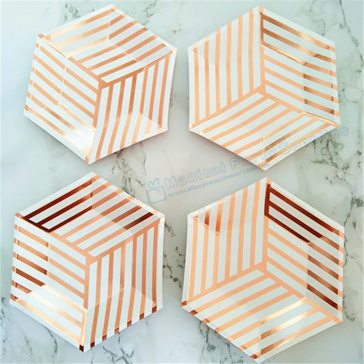 32 шт. шестигранная фотофольга из розового золота 7 дюймов|trays for cakes|trays goldtray decorative |