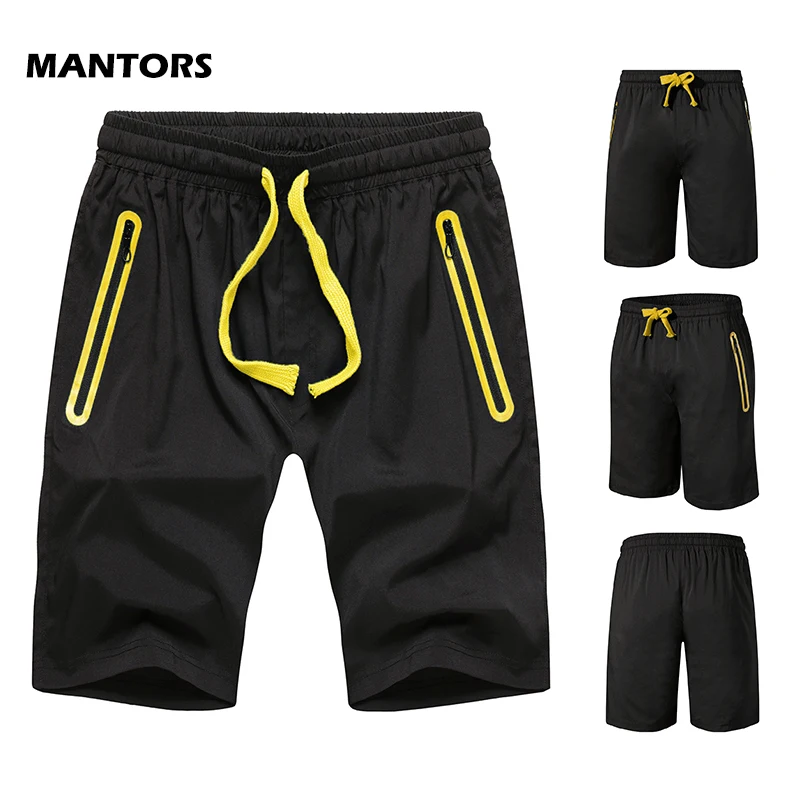 Мужские шорты с эластичной резинкой на талии летние дышащие спортивные для