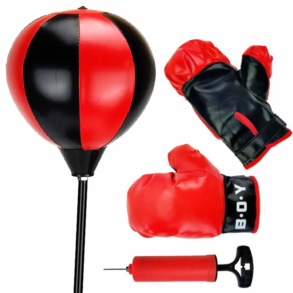 

Набор боксерских мячей с перфорацией, боксерские перчатки, ручной насос, игрушка для декомпрессии для детей, мальчиков и девочек, боксерски...