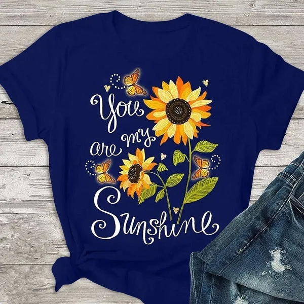 Футболка с графическим принтом You Are My Sunshine Butterfly Sunflower футболка художественным