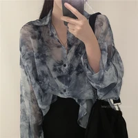 new embroidery lace transparent womens blouses summer tops femme casual women long short sleeve girls blouse new blusas