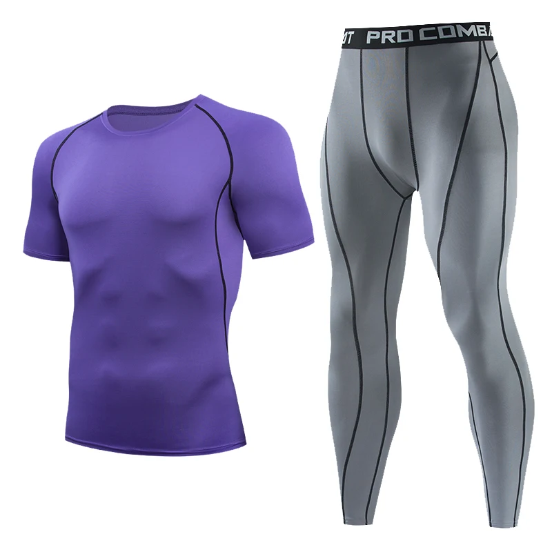 

Men's Gym Clothing Short Running Man Compression tights perspiration Track suit Gym Man black T shirt Sport Pants S-XXXXL