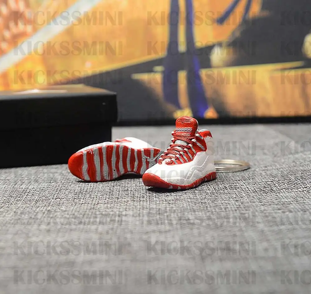 a pair w metal ring Дропшиппинг aj1 Chicago «не для перепродажи Красный» брелок в виде кроссовка Air Jordan 1 3D мини-кроссовки, запатентованный спортивный обувной брелок с кроссовком - Цвет: a pair w metal ring